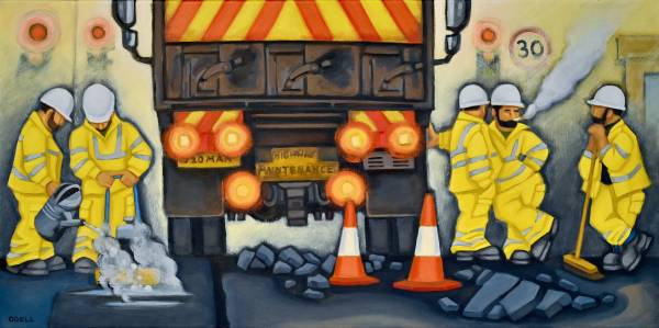 - Oil on Canvas, Painting by Julia Odell, measuring 38 x 80 cm (H x W) framed at 43 x 84 cm £850